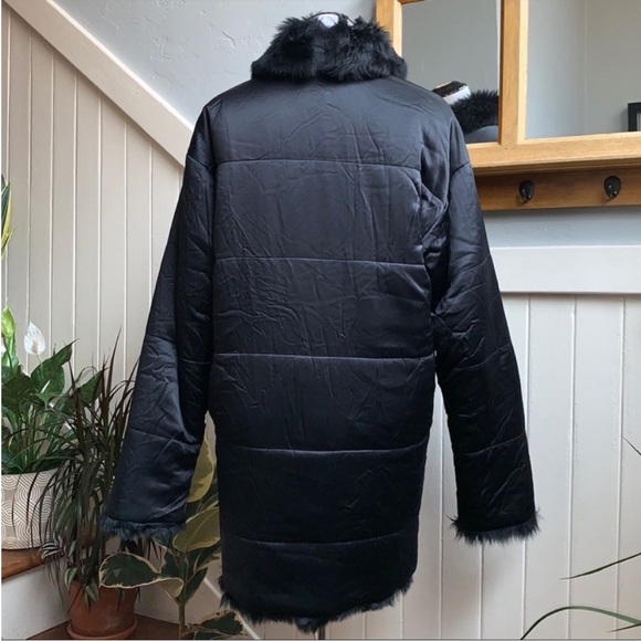Ralph Lauren Black Label Shearling Lined Silk Parka in Black - Picture 12 of 16
